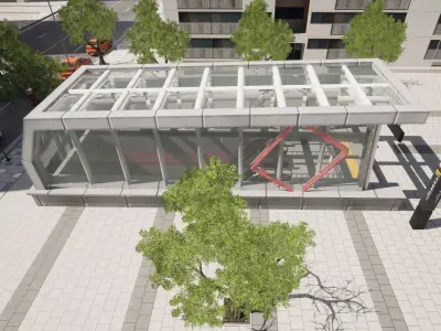 Korean Underground Metro Entrance 02 Low-poly 3D model