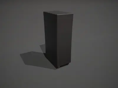 Grey and Black Stylized Locker Low-poly 3D model