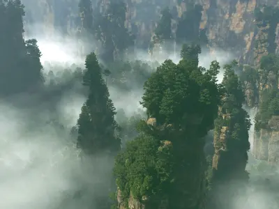 Realistic topography of Zhangjiajie tianzi-mountain 3D model