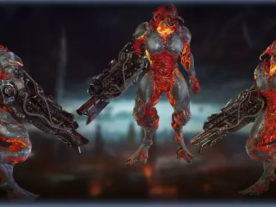 Alien Warrior 05 Low-poly 3D model