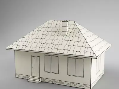 Paper house low poly Low-poly 3D model