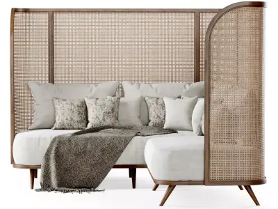 Corner garden sofa HLS high back  3D model