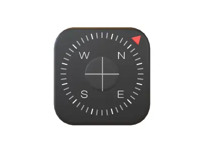 IOS Compass Icon v1 001 Low-poly 3D model