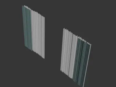 curtain-tulle pair of doors Free low-poly 3D model