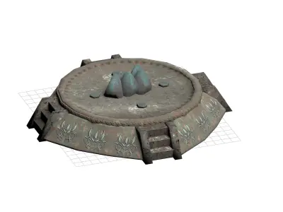 Lowpoly Respawn altar fighting platform Low-poly 3D model