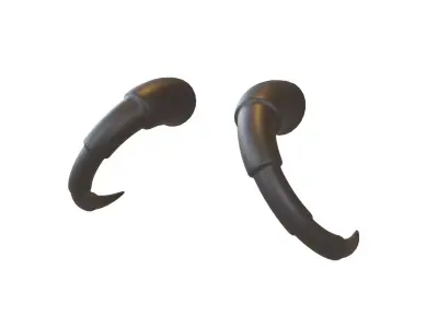 Demon Horn v3 003 Low-poly 3D model