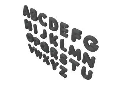 Cartoon Alphabet Set V1 001 Low-poly 3D model