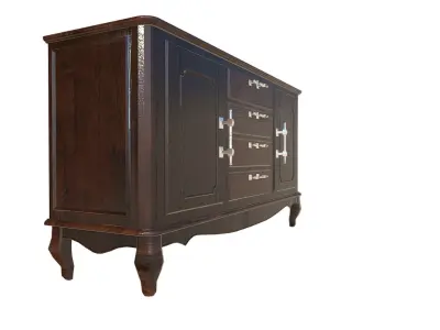 Wooden Floor Cabinet Low-poly 3D model