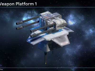 Space Weapon Platforms Low-poly 3D model