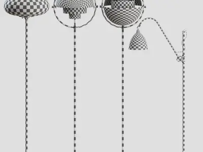 Gubi Floor Lamps Collection 02 3D model