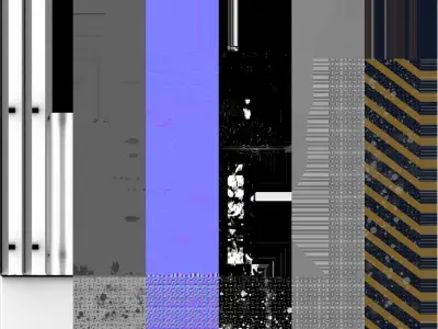 Ramp 3 PBR stair railings and handrails 3D model