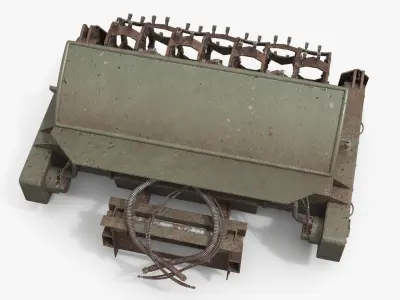  Heavy Rotary Mine Clearance Unit with Visible Wear Military Green Used 