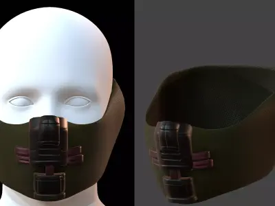 Gas mask helmet 3d model scifi Low-poly  Low-poly 3D model 137