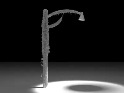 Street Lamp model with Leaves and Roots 3D model