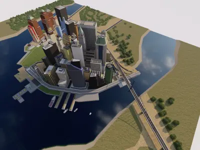 City-modern city- urban 3D model