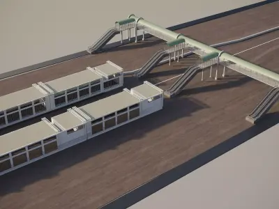 METRO BRIDGE STATION Low-poly 3D model