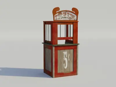 Ticket Booth - Low-poly PBR Low-poly 3D model