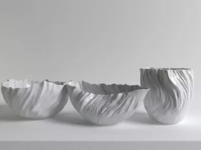 Adelaide three ceramic vases 3D model