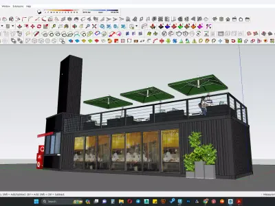 Container restaurant 3d model 3D model