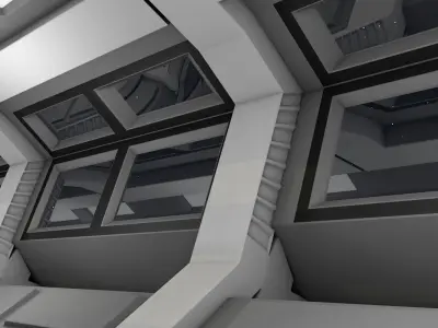 Sci Fi Corridor Low-poly 3D model shop