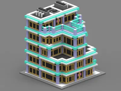 House Voxel - 20 Low-poly 3D model