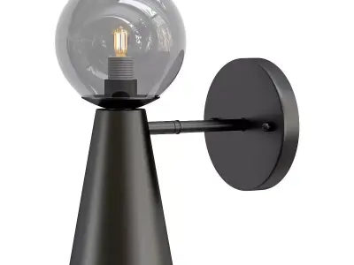 halley-10046w wall light with glass globe 3D model