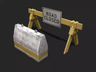 Barrier Pack Low-poly 3D model