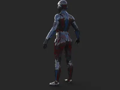 Cyborg Angel Asian Low Poly Low-poly 3D model