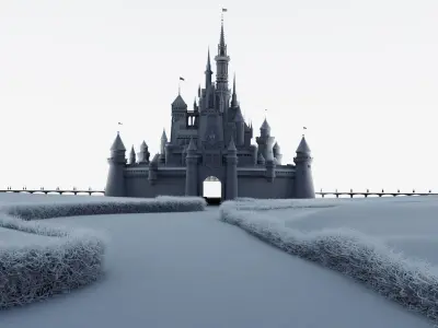 Walt Disney Castle 2009  Animation 3D model