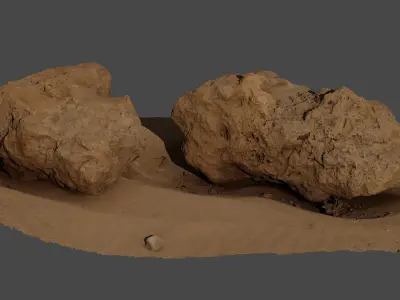 Rock07 two rocks 3D model
