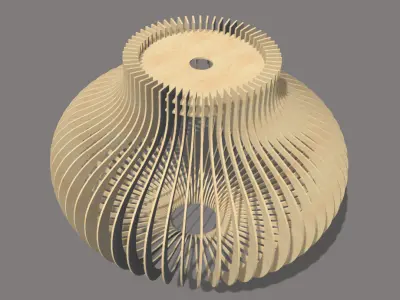 wood lamp 3mm laser cut file  3D print model