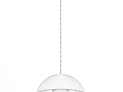 Black and Gold Hanging Lamp 3D Model 3D model