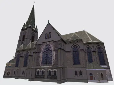Germany Bielefeld Pauluskirche Low-poly 3D model