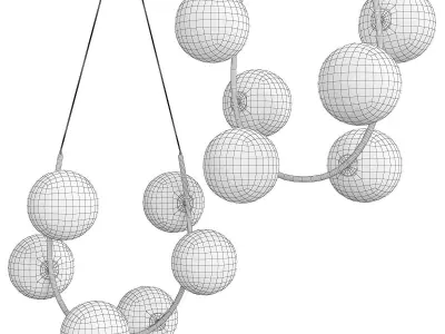 Marcan 6 Ball Chandelier Black Low-poly 3D model