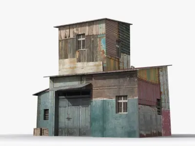 Slum x25 Low-poly 3D model