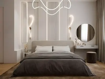 Modern style bedroom 3D model 3D model