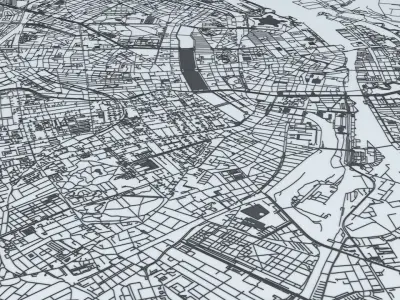 Copenhagen Road Network and Streets 3D model