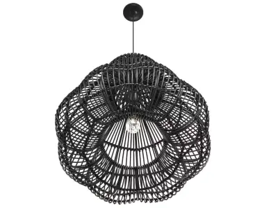 Aurelia Black Pendant Lamp In Rattan 3D model
