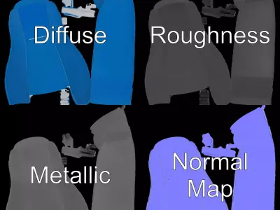 Sleek Blue Chaise model pack Low-poly 3D model