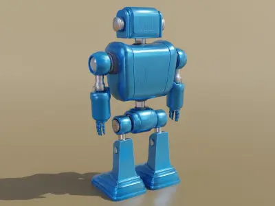 Damaged Robot - Game Ready Low-poly 3D model