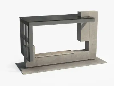 Bus Stop v2 Low-poly 3D model