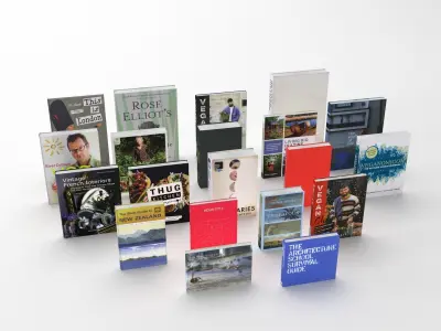 Collection of hardcover books 3D model