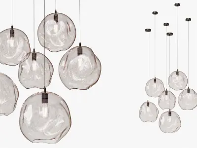 Modern lighting fixtures twisted glass balls 3D model
