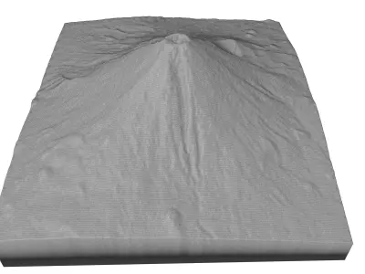 Mount Fuji 3D terrain model Low-poly 3D model