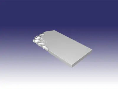 tombstone with two roses 33 3D model