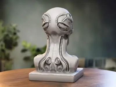 Skull robot demon dragon bust Cyborg skull dragon  3D print model