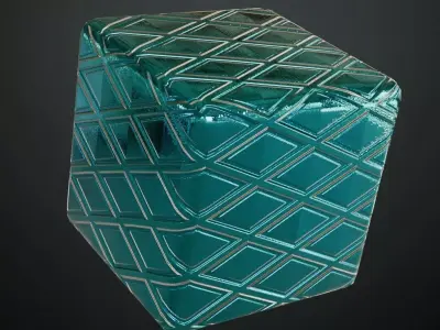 Extreme Shine Cyan Diamond Pattern Metal PBR Seamless Texture