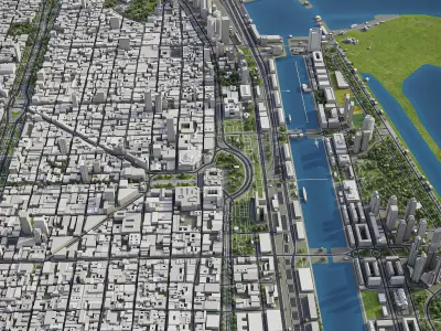 Buenos Aires Low-poly 3D model