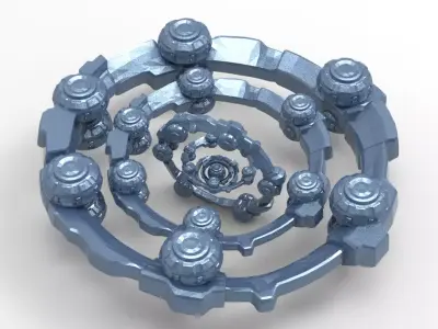 Alien technology orb array   Low-poly 3D model