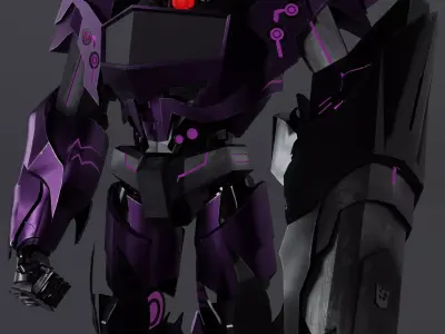 TFP Shockwave Blender 3D Model for Sale RIGGED and TEXTURED 3D model